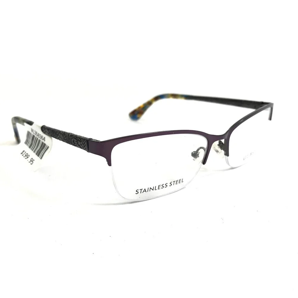 Guess Eyeglasses Frames GU2613 091 Purple Tortoise Cat Eye Half Rim 52-16-135
